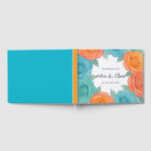 Watercolor Orange and Teal Roses Wedding ゲストブック (全面)
