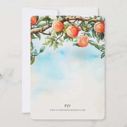 Watercolor Orange City Wedding 招待状 (裏面)