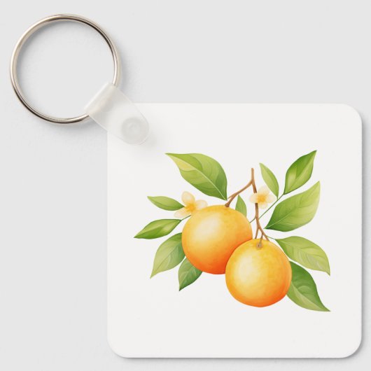 Watercolor Orange Flower キーホルダー (正面)