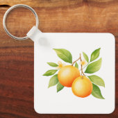 Watercolor Orange Flower キーホルダー (正面)