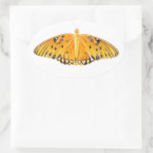 Watercolor Orange Gulf Fritillary Butterfly 楕円形シール (バッグ)