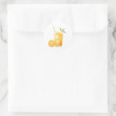 Watercolor Orange Juice ラウンドシール (バッグ)