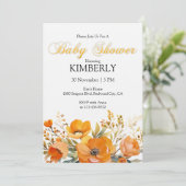 Watercolor Orange Poppies 招待状 (スタンド正面)