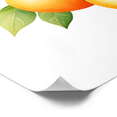 Watercolor Orange With Flower ポスター (角)