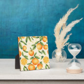 Watercolor Oranges Citrus Pattern フォトプラーク (インサイチュ)
