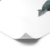 Watercolor Orca Mother and Baby Poster ポスター (角)