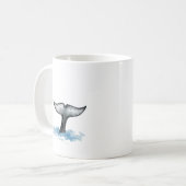 Watercolor Orca Tail Flukes stickers コーヒーマグカップ (正面左)
