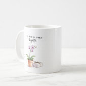 Watercolor Orchid Inspirational Mug コーヒーマグカップ (正面左)