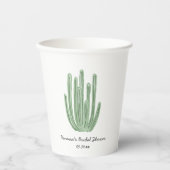 Watercolor Organ Pipe Cactus Bridal Shower 紙コップ (正面)
