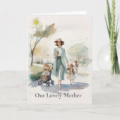 Watercolor Our lovely Mother  - Mother's day card カード (正面)
