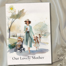 Watercolor Our lovely Mother  - Mother's day card カード