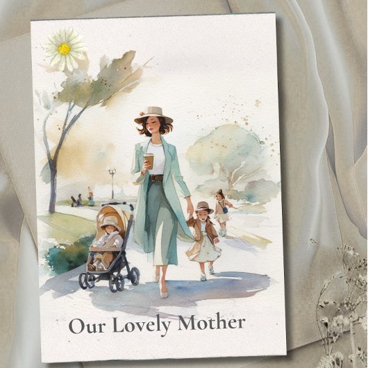 Watercolor Our lovely Mother  - Mother's day card カード