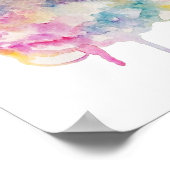 Watercolor Owl ポスター (角)