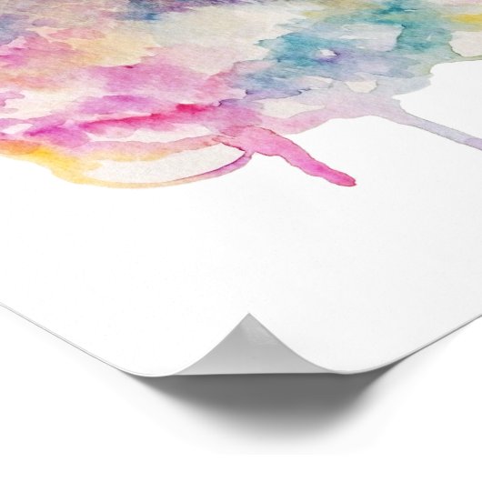 Watercolor Owl ポスター (角)