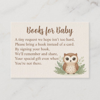 Watercolor Owl Books for Baby Enclosure Card エンクロージャーカード