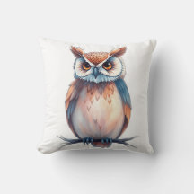 Watercolor Owl with Starry Elements