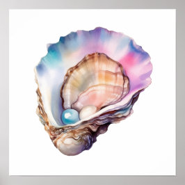 Watercolor Oyster ポスター