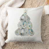 Watercolor Oyster Christmas Tree クッション (ブランケット)