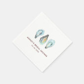Watercolor Oyster Coastal Seaside Bridal Shower スタンダードカクテルナプキン (角)
