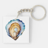 Watercolor Oyster Shell キーホルダー (裏面)