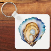 Watercolor Oyster Shell キーホルダー (正面)