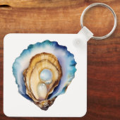 Watercolor Oyster Shell キーホルダー (裏面)