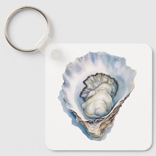 Watercolor Oyster Shell キーホルダー (正面)