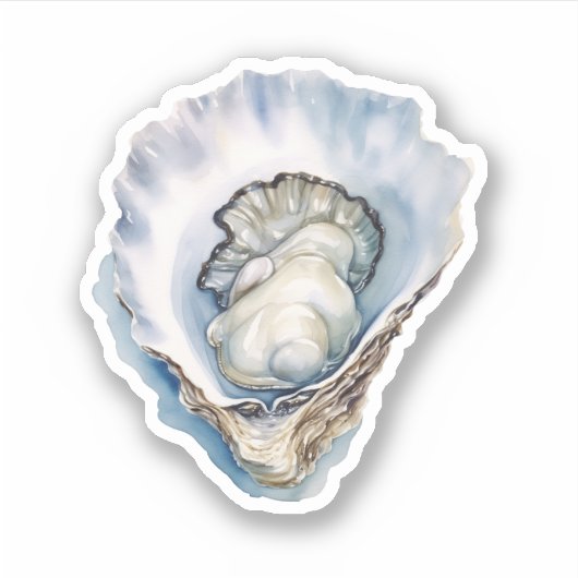 Watercolor Oyster Shell シール (正面)