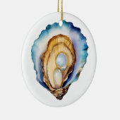 Watercolor Oyster Shell セラミックオーナメント (右)