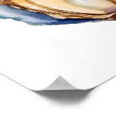 Watercolor Oyster Shell ポスター (角)