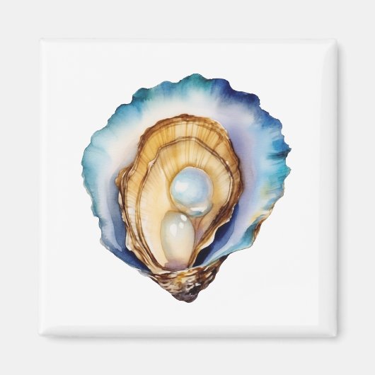 Watercolor Oyster Shell マグネット (正面)