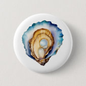 Watercolor Oyster Shell 缶バッジ (正面)