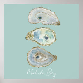 Watercolor Oysters  ポスター