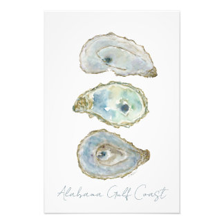 Watercolor Oysters- Customizeable Vertical Design フォトプリント