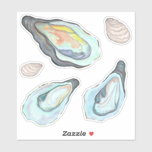 Watercolor Oysters Kiss Cut Vinyl シール (シート)
