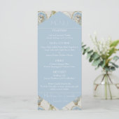 Watercolor Oysters Wedding- Light Blue Flat Menu メニュー (スタンド正面)