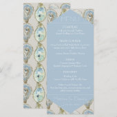 Watercolor Oysters Wedding- Light Blue Flat Menu メニュー (正面/裏面)