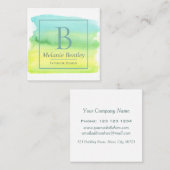 Watercolor Paint Brushstrokes Modern Creative スクエア名刺 (正面/裏面)