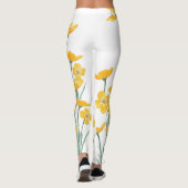 Watercolor Painted Buttercups Flower レギンス (裏面)