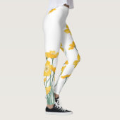 Watercolor Painted Buttercups Flower レギンス (右)