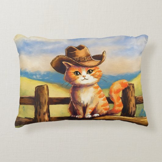 Watercolor Painted Cat Dad アクセントクッション (正面)