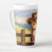 Watercolor Painted Cat Dad カフェラテマグ (左アングル)