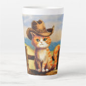 Watercolor Painted Cat Dad カフェラテマグ (正面)