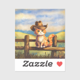 Watercolor Painted Cat Dad シール