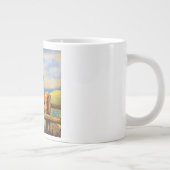 Watercolor Painted Cat Dad ジャンボコーヒーマグカップ (右)