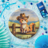 Watercolor Painted Cat Dad ペーパープレート (パーティー)