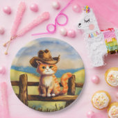 Watercolor Painted Cat Dad ペーパープレート (パーティー)