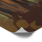 Watercolor Painted Cat Dad ポスター (角)