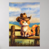 Watercolor Painted Cat Dad ポスター (正面)