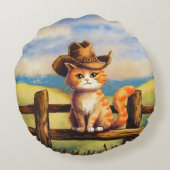 Watercolor Painted Cat Dad ラウンドクッション (裏面)